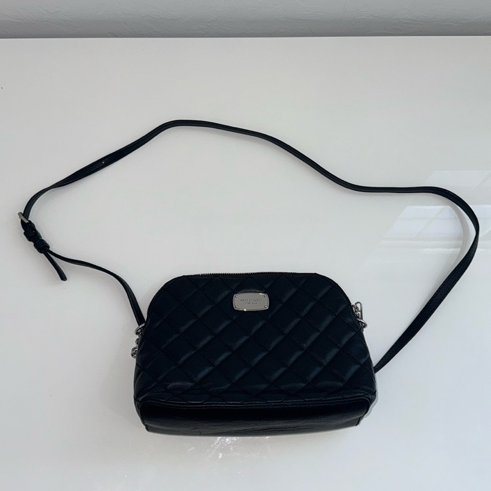 Michael Kors Black Quilted Leather Crossbody Bag